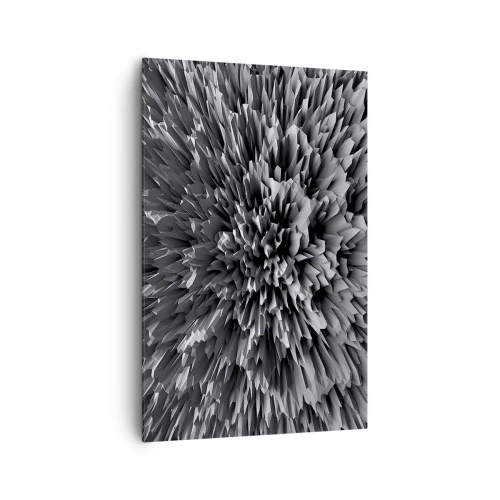 Impression sur toile - Image sur toile - Structure abstraite en nuances de gris - 80x120cm - Ça ne peut pas être plus dur que ça - Décoration murale moderne pour le salon et la chambre ARTTOR