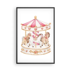 Affiche dans un cadre noir - Poster - Le doux monde de l'enfance - 61x91 cm