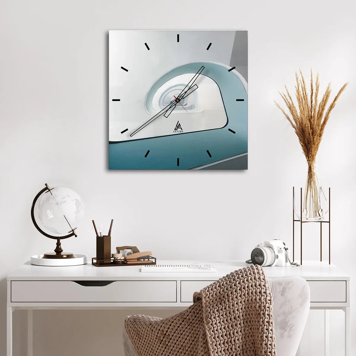 Horloge murale - Pendule murale - Au profondeur du bleu - 30x30 cm