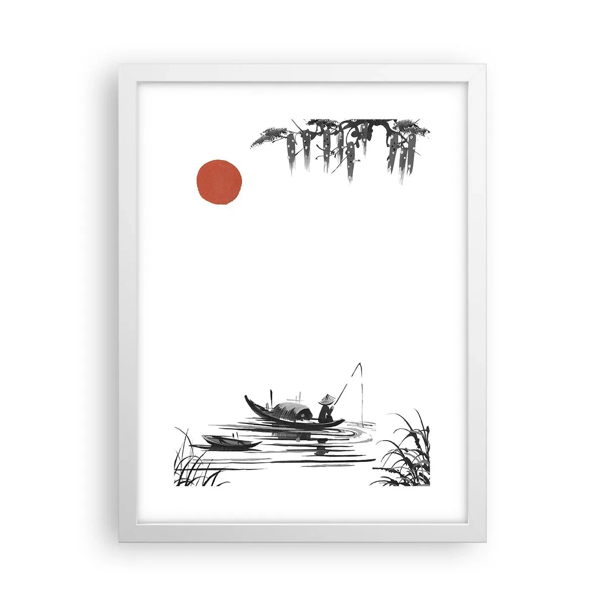 Affiche dans un cadre blanc - Poster - Après-midi asiatique - 30x40 cm