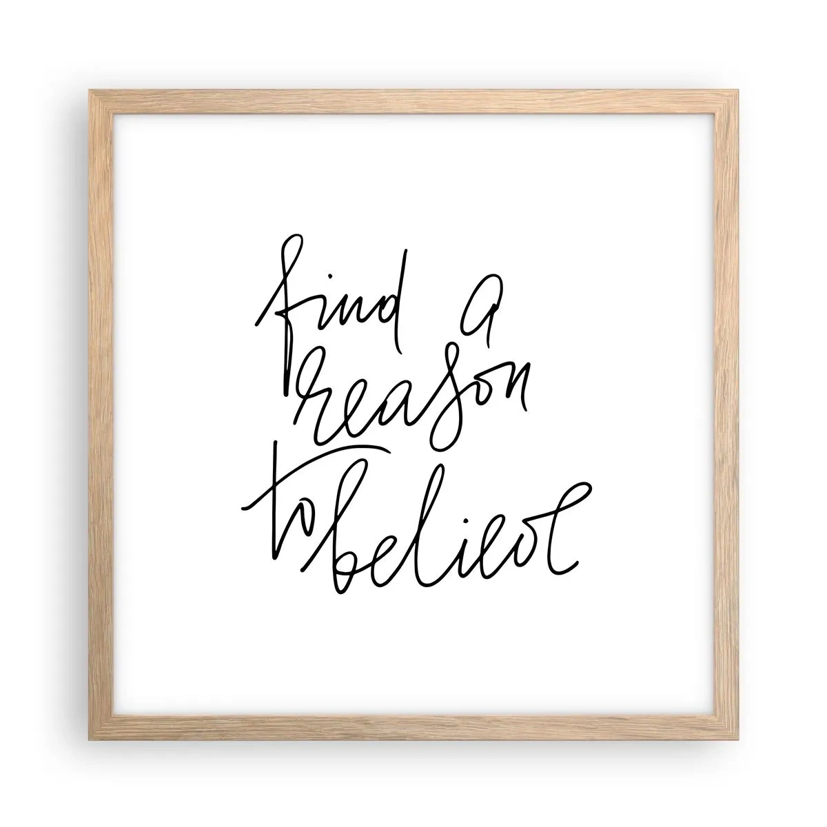 Affiche dans un chêne clair - Poster - C'est possible - 40x40 cm