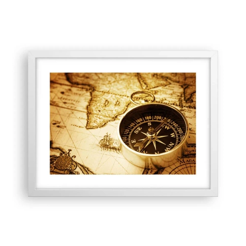 Affiche dans un cadre blanc - Poster - Est ou ouest? - 40x30 cm