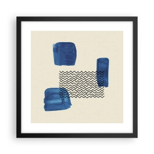 Affiche dans un cadre noir - Poster - Quatuor abstrait - 40x40 cm