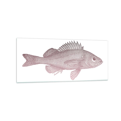 Impression sur verre - Image sur verre - Illustration détaillée d'un poisson sur fond blanc - 120x50cm - Poisson aux grands yeux - Décoration murale moderne pour le salon et la chambre ARTTOR