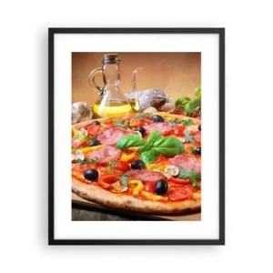 Affiche dans un cadre noir - Poster - Avec une vraie saveur italienne - 40x50 cm