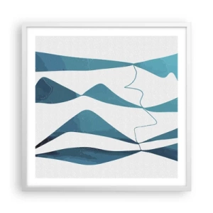 Affiche dans un cadre blanc - Poster - Abstraction : composé turquoise - 60x60 cm