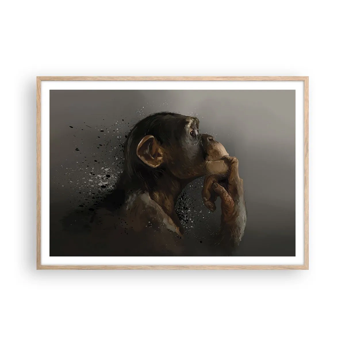 Affiche dans un chêne clair - Poster - Certainement un penseur - 100x70 cm
