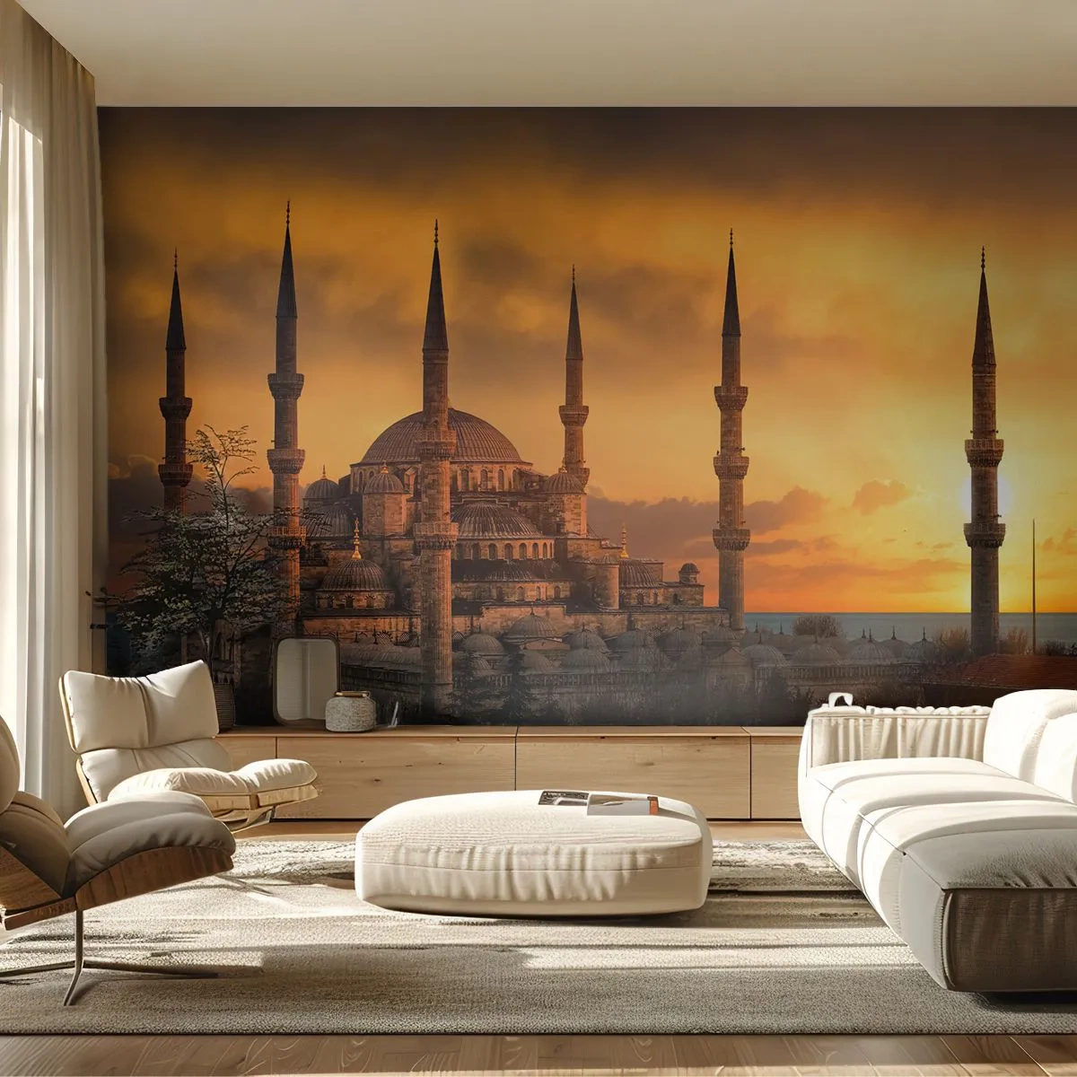 Papier Peint Photo Premium Canvas - Dieu est grand - Architecture, Mosquée, Istanbul - 250x175 cm
