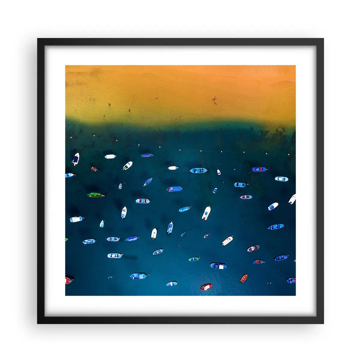 Affiche dans un cadre noir - Poster - Jeu de vacances - 50x50 cm