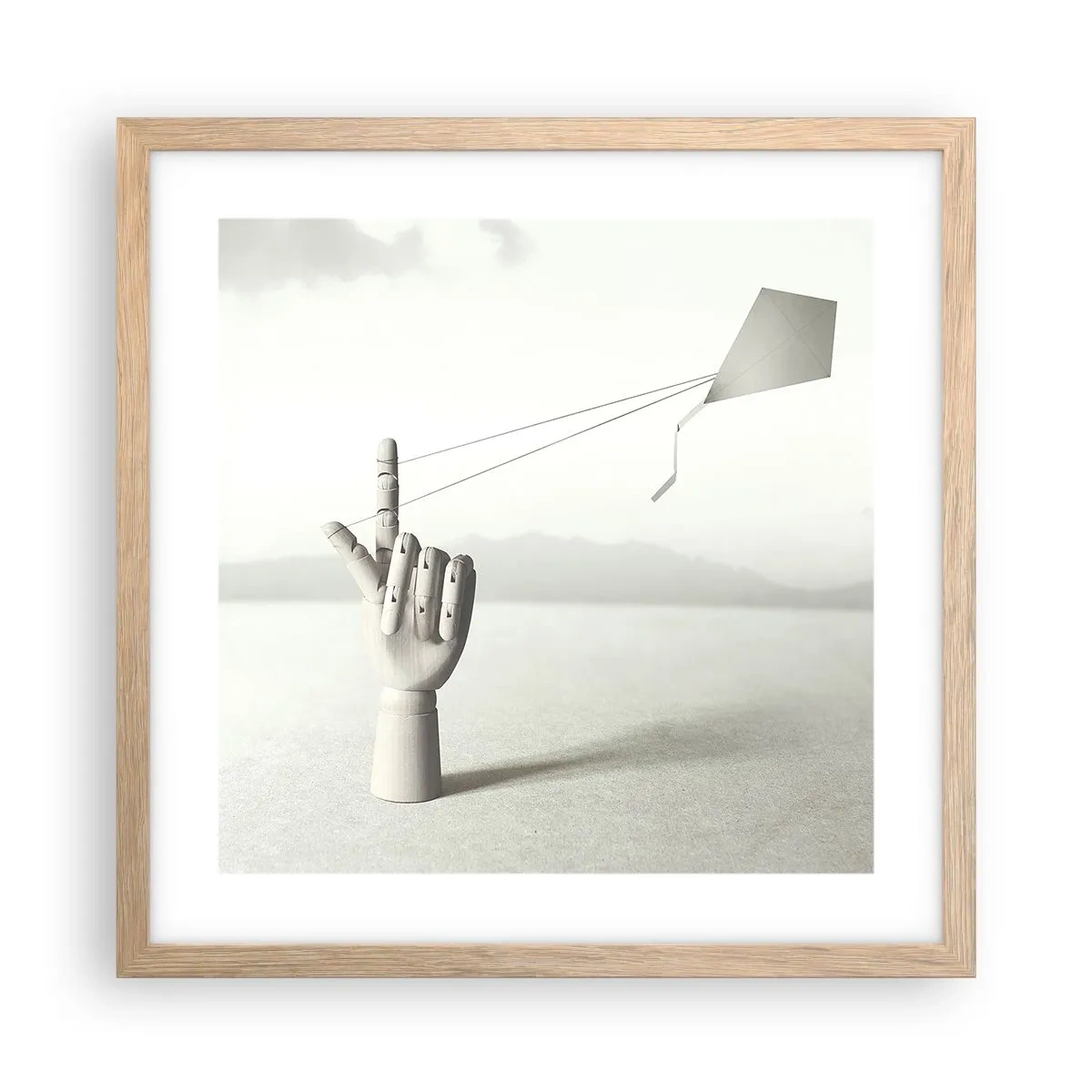 Affiche dans un chêne clair - Poster - Épreuve de force - 40x40 cm