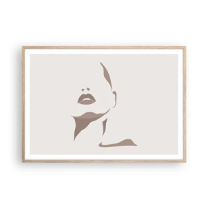 Affiche dans un chêne clair - Poster - Fait de lumière et d'ombre - 100x70 cm