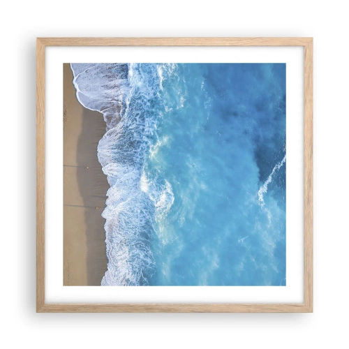 Affiche dans un chêne clair - Poster - La force du bleu - 50x50 cm