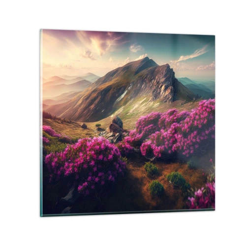 Impression sur verre - Image sur verre - L'été à la montagne - 30x30 cm