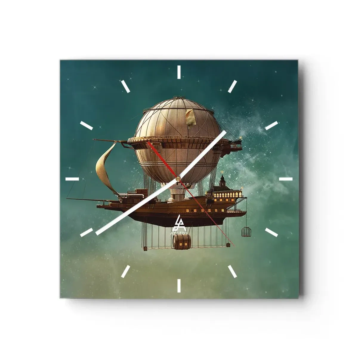 Horloge murale - Pendule murale - Jules Verne vous salue - 40x40 cm