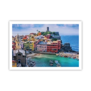 Affiche - Poster - Petite ville magique de méditerranée - 91x61 cm