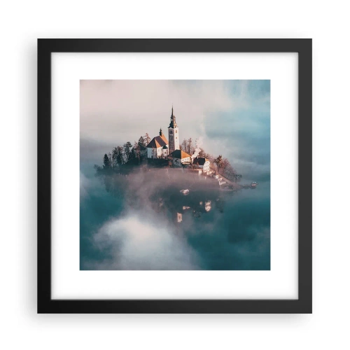 Affiche dans un cadre noir - Poster - Île de rêve - 30x30 cm