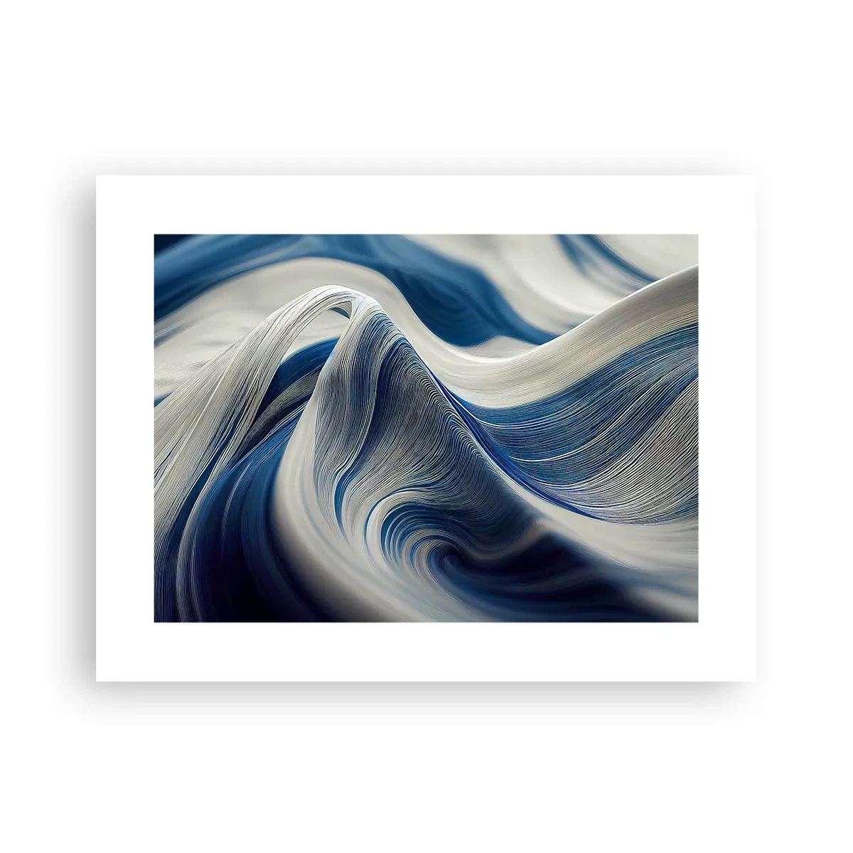 Affiche - Poster - La fluidité du bleu et du blanc - 40x30 cm