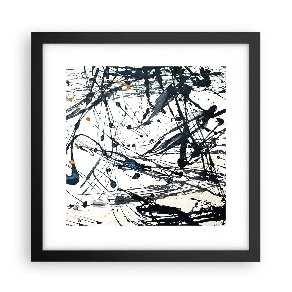Affiche dans un cadre noir - Poster - Abstraction expressionniste - 30x30 cm