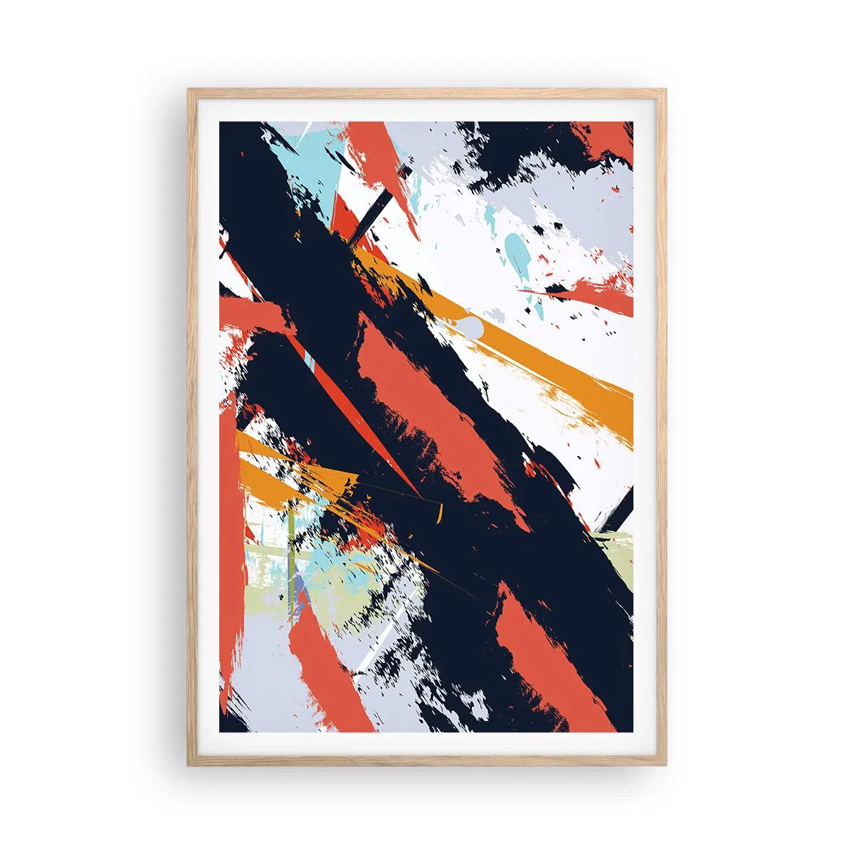 Affiche dans un chêne clair - Poster - Composition dynamique - 70x100 cm