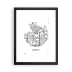 Affiche dans un cadre noir - Poster - Anatomie de Vancouver - 30x40 cm