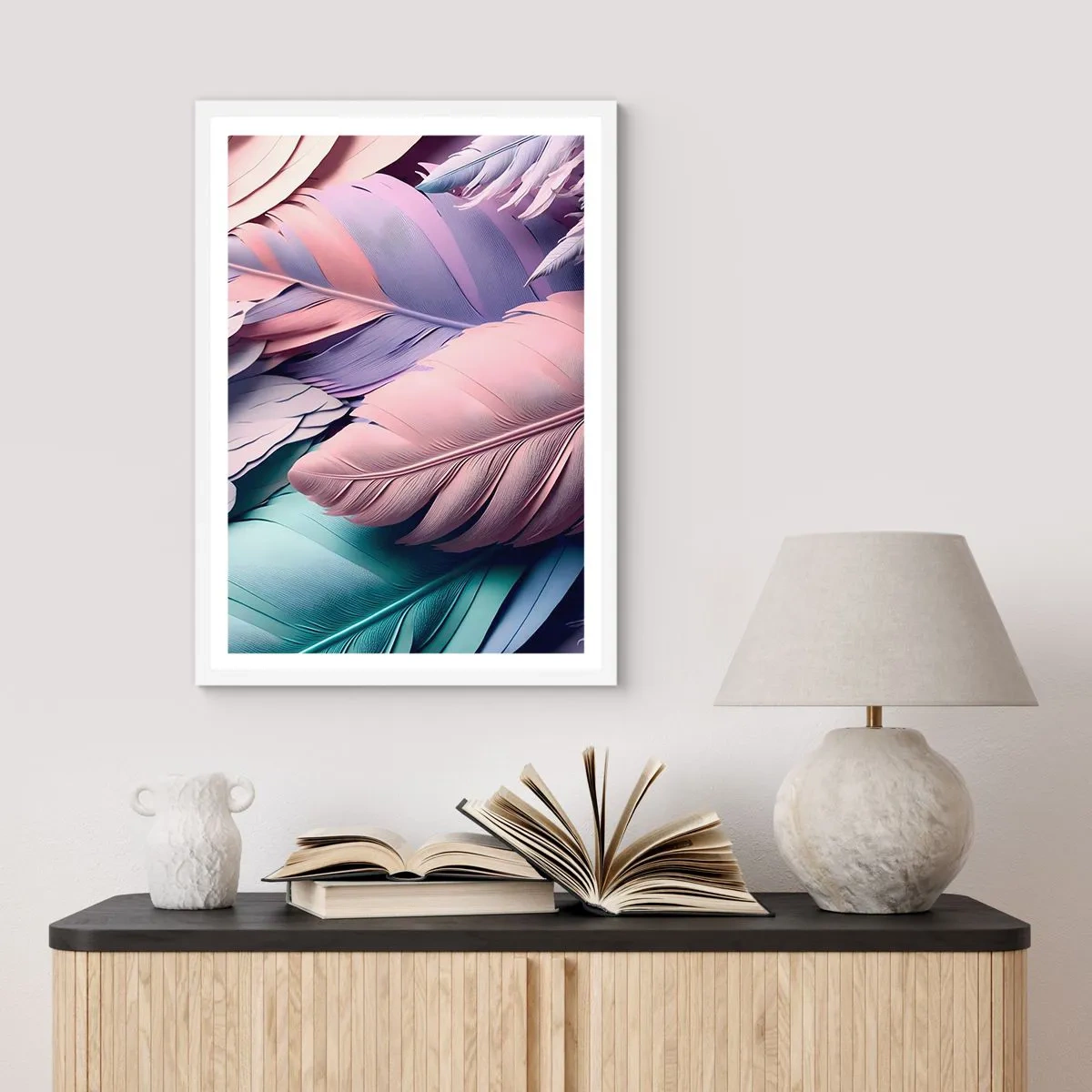 Affiche dans un cadre blanc - Poster - Oiseau chic - 50x70 cm