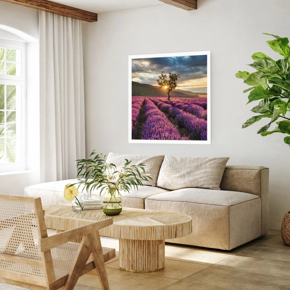 Affiche - Poster - Arôme de couleur lilas - 40x40 cm