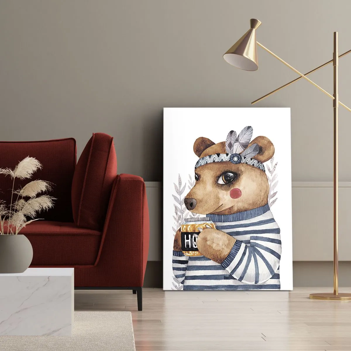 Impression sur toile - Image sur toile - Un nounours trop mignon - 65x120 cm