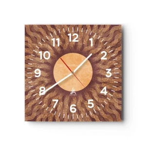 Horloge murale - Pendule murale - Icône du soleil - 30x30 cm