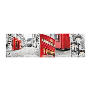 Échantillon de Papier Peint Premium Canvas - Welcome to London - Villes, Londres, Architecture - 100x30 cm