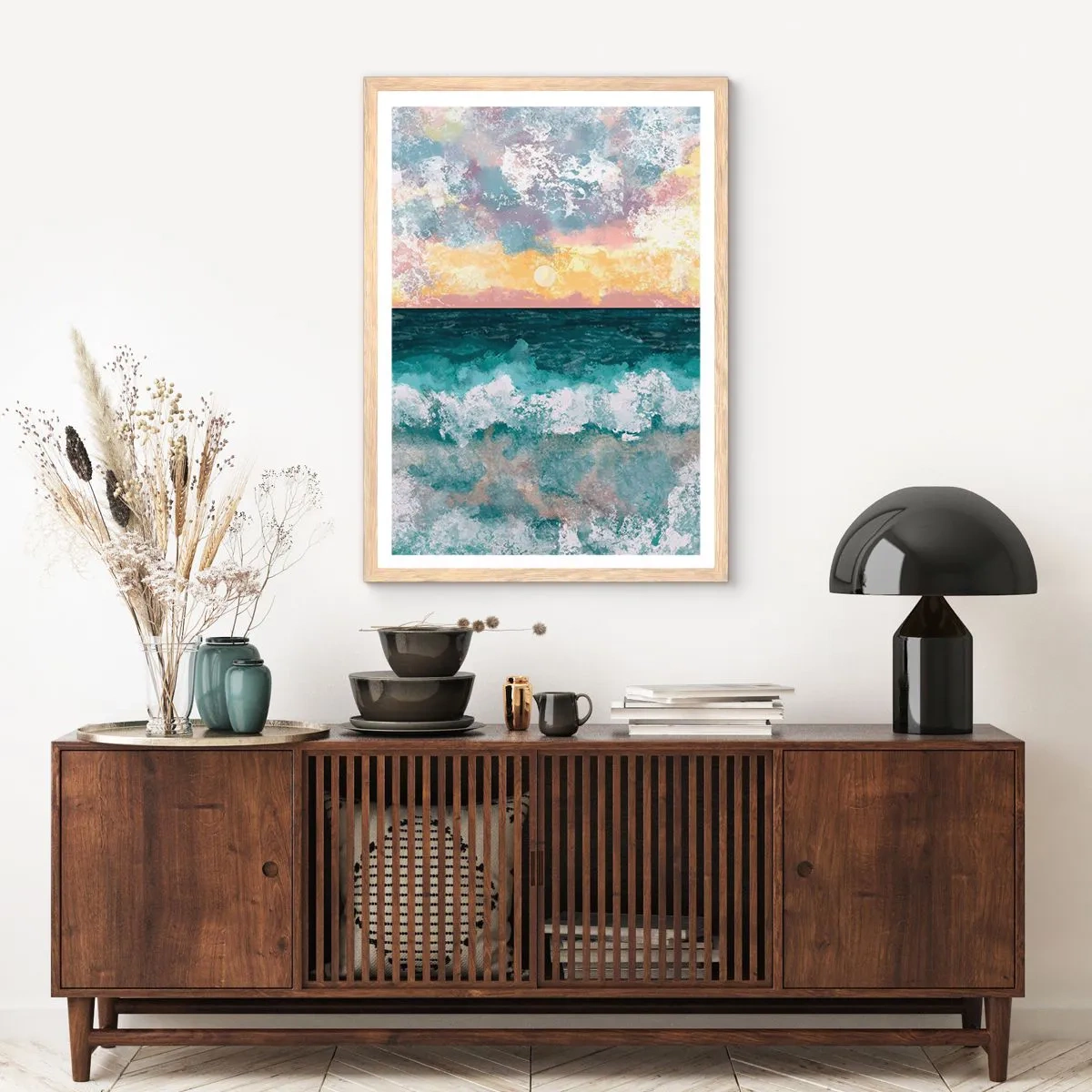 Affiche dans un chêne clair - Poster - Eau, lumière, air - 61x91 cm