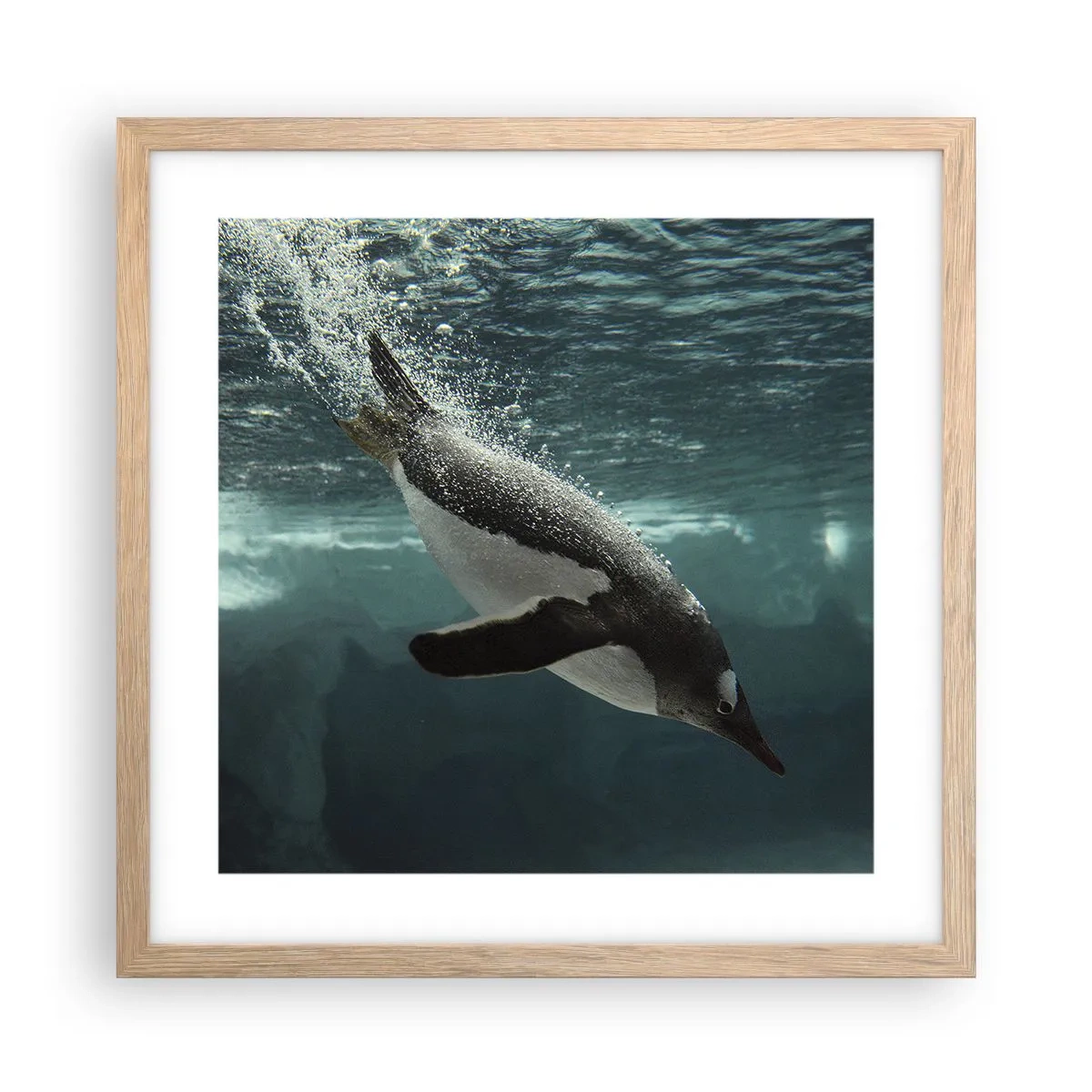 Affiche dans un chêne clair - Poster - Bienvenue dans mon monde - 40x40 cm