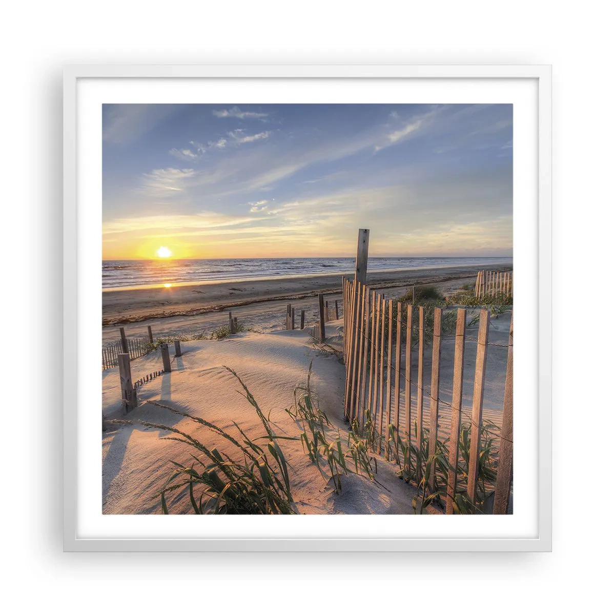 Affiche dans un cadre blanc - Poster - Ombre et brillance du vent - 60x60 cm