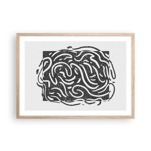 Affiche dans un chêne clair - Poster - Abstraction : la danse de la joie - 70x50 cm