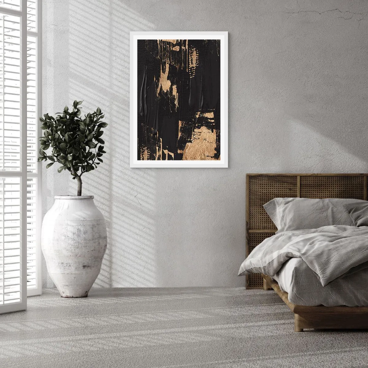 Affiche dans un cadre blanc - Poster - Empreinte du toucher - 30x40 cm