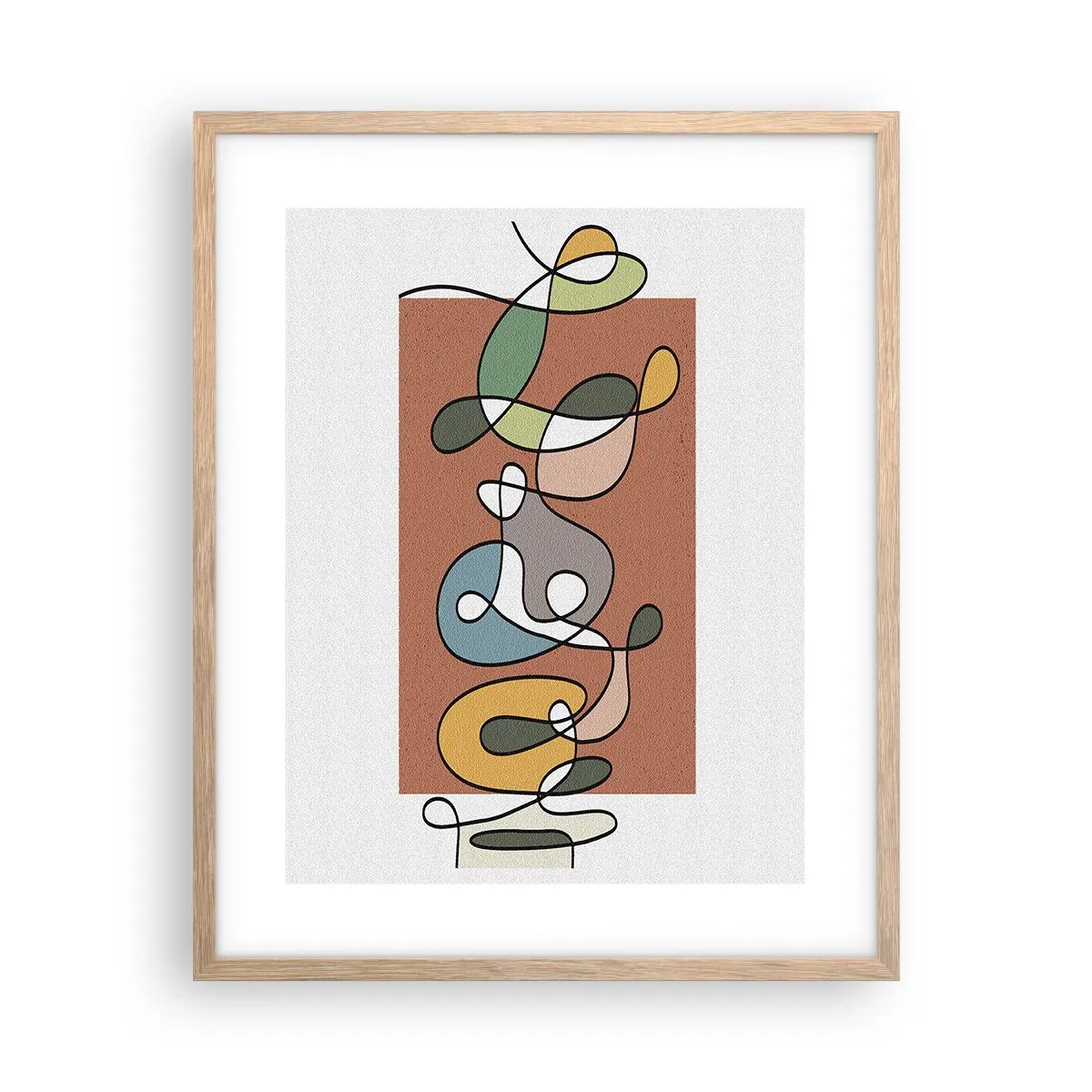 Affiche dans un chêne clair - Poster - Abstraction : danse colorée - 40x50 cm