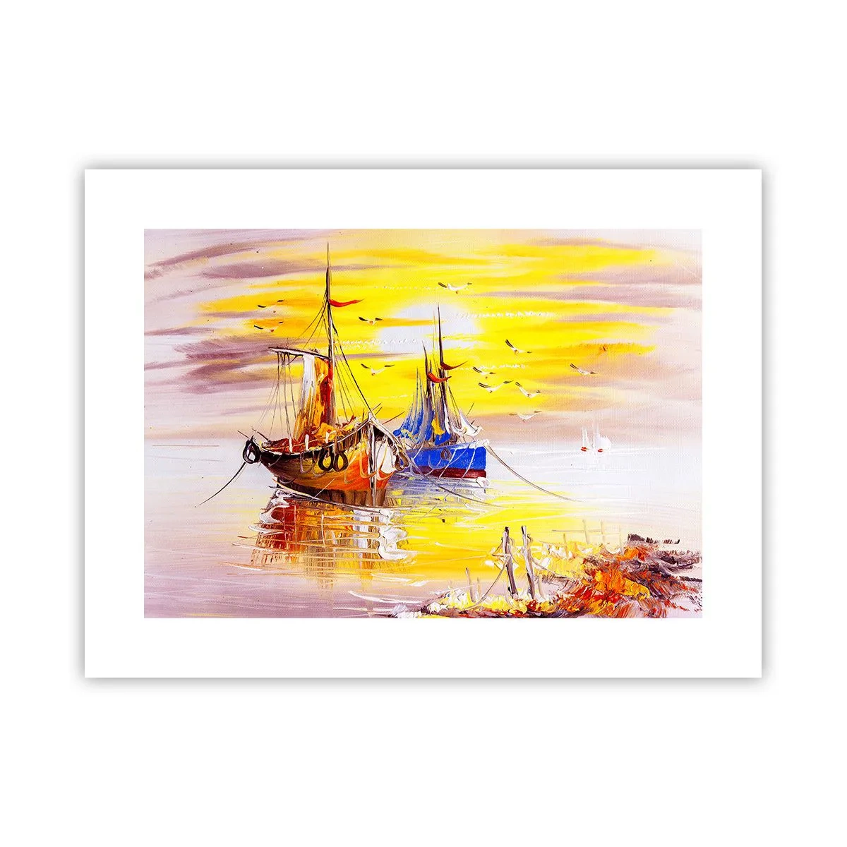 Affiche - Poster - Un repos bien mérité au port - 40x30 cm