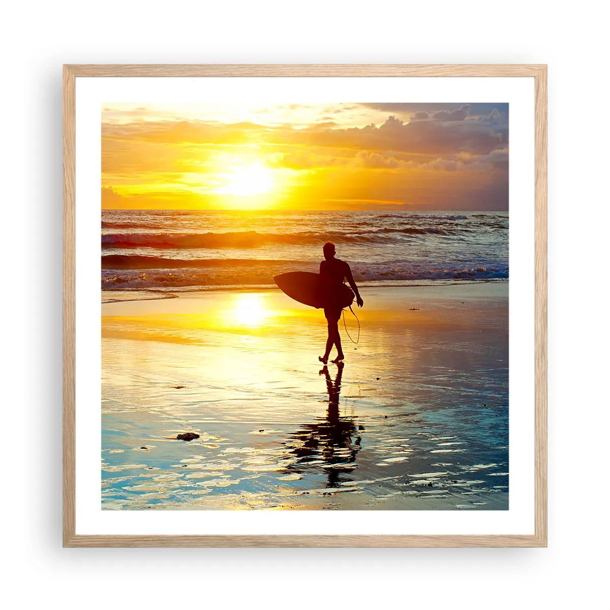 Affiche dans un chêne clair - Poster - Le retour du guerrier - 60x60 cm