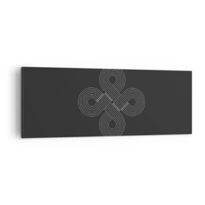 Impression sur toile - Image sur toile - Motif celtique dans un style minimaliste sur fond noir - 140x50cm - Dans l'âme celtique - Décoration murale moderne pour le salon et la chambre ARTTOR