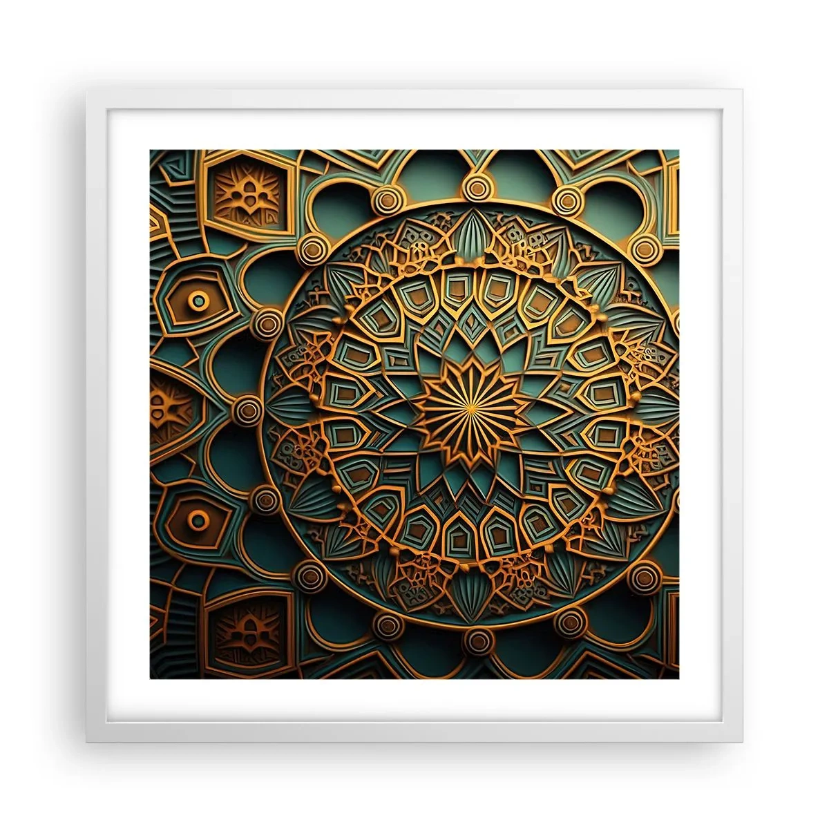 Affiche dans un cadre blanc - Poster - Dans une ambiance arabe - 50x50 cm