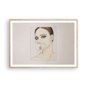 Affiche dans un chêne clair - Poster - Symbole de l'élégance et de la beauté - 100x70 cm