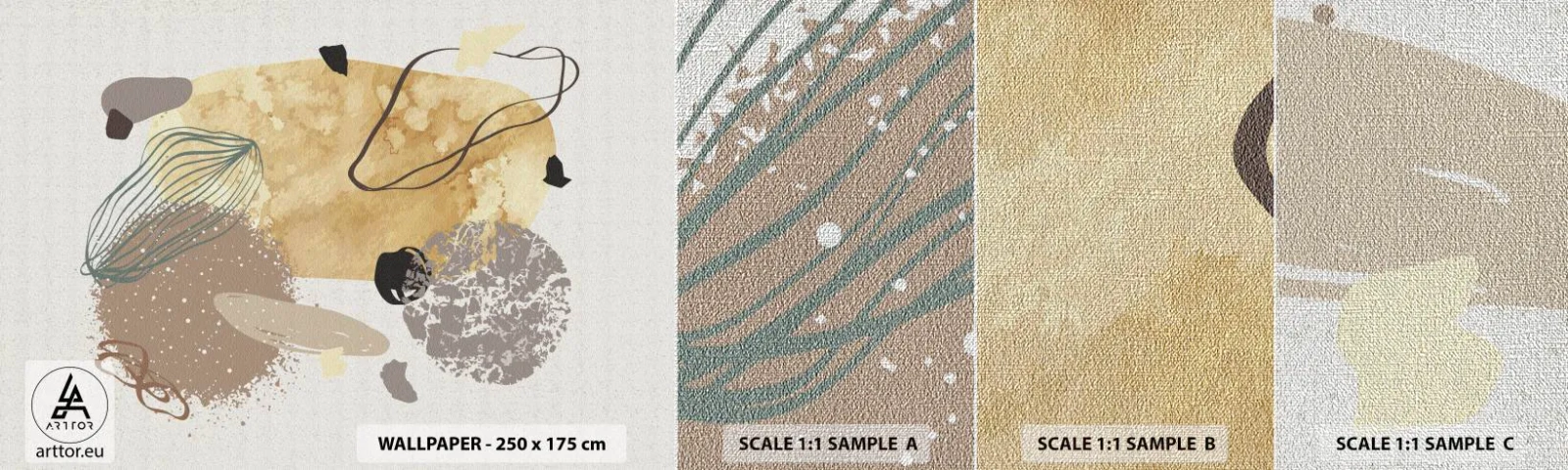 Échantillon de Papier Peint Premium Canvas - Plumcologie appliquée - Abstraction, Morceau, Minimalisme - 100x30 cm