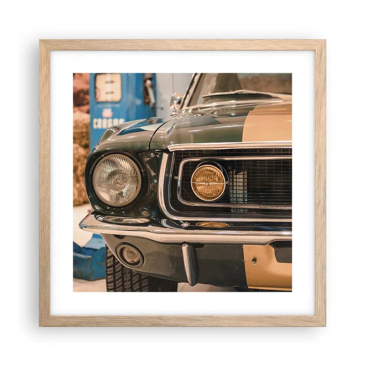 Affiche dans un chêne clair - Poster - Rencontre avec une légende - 40x40 cm