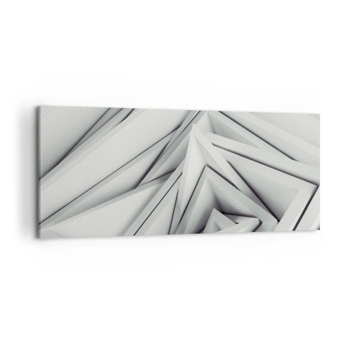 Impression sur toile - Image sur toile - Une composition abstraite de formes géométriques dans des tons de gris. - 120x50cm - Bourgeon d’angles vifs - Décoration murale moderne pour le salon et la chambre ARTTOR