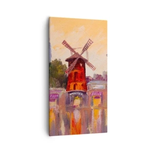 Impression sur toile - Image sur toile - Icones parisiennes – le Moulin rouge - 55x100 cm