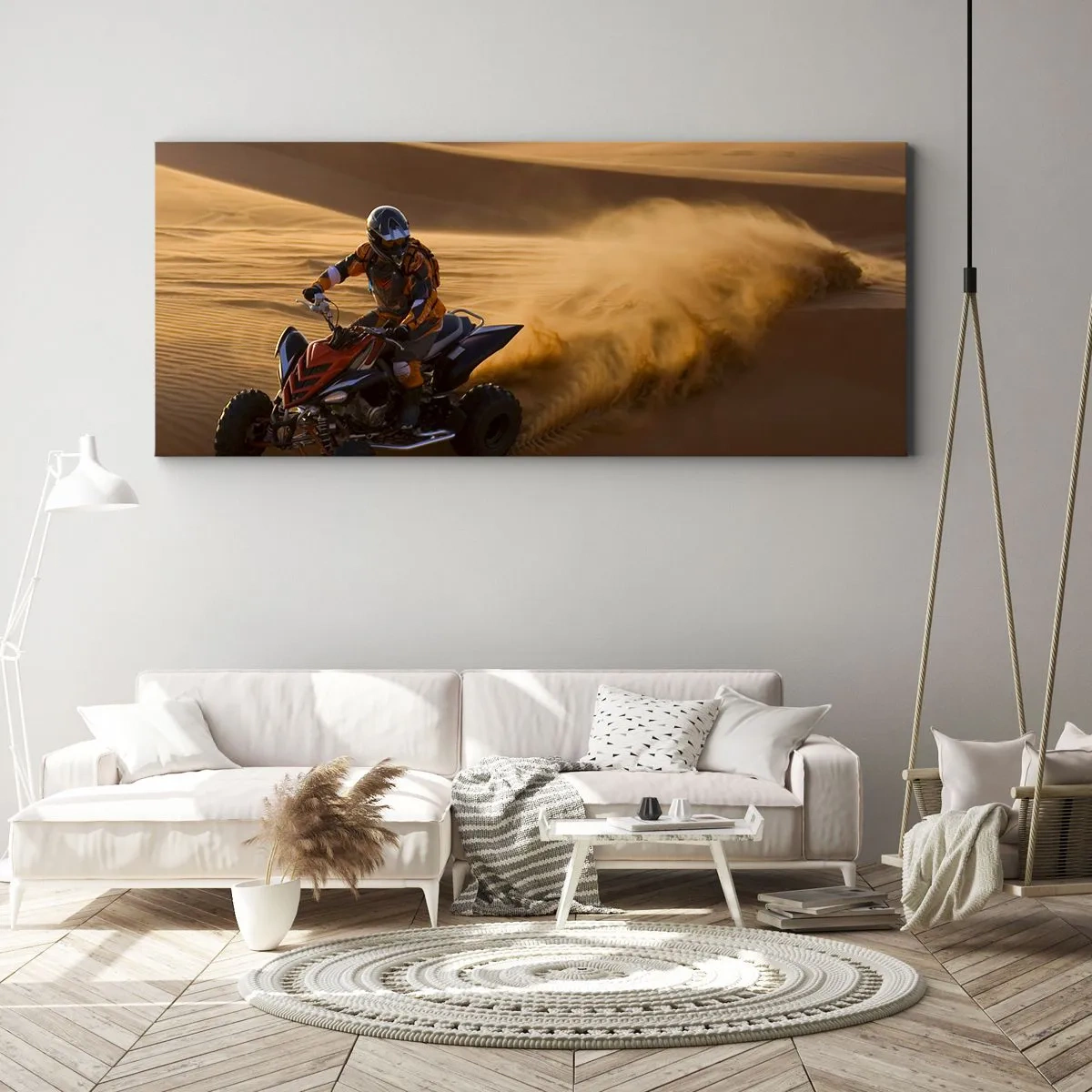 Impression sur toile - Image sur toile - Sur les vagues de sable - 100x40 cm