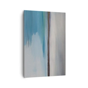 Impression sur toile - Image sur toile - Un paysage minimaliste avec une ligne de flottaison et un horizon - 70x100cm - Paysage horizontal - Décoration murale moderne pour le salon et la chambre ARTTOR