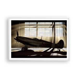 Affiche dans un cadre blanc - Poster - Le repos du guerrier - 100x70 cm