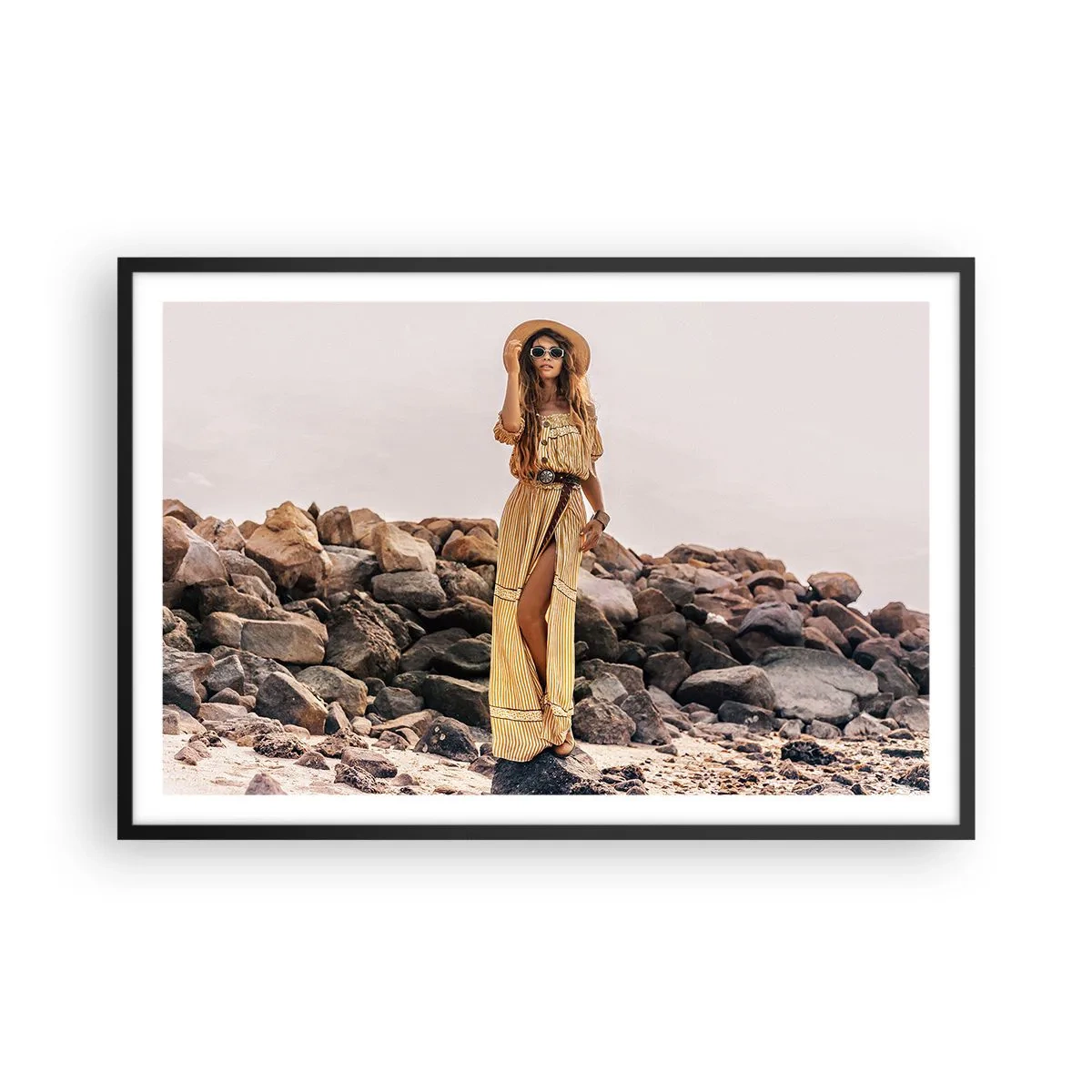 Affiche dans un cadre noir - Poster - La magie des pierres - 91x61 cm