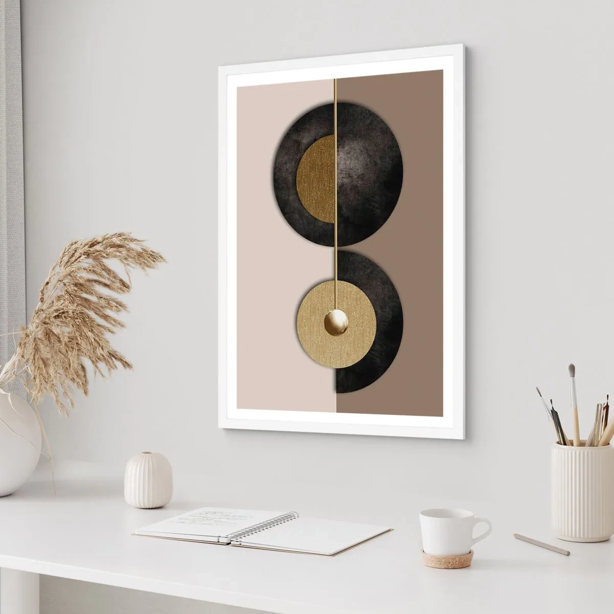 Affiche dans un cadre blanc - Poster - Variations autour du cercle - 30x40 cm