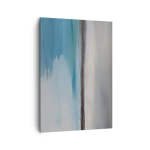 Impression sur toile - Image sur toile - Un paysage minimaliste avec une ligne de flottaison et un horizon - 50x70cm - Paysage horizontal - Décoration murale moderne pour le salon et la chambre ARTTOR